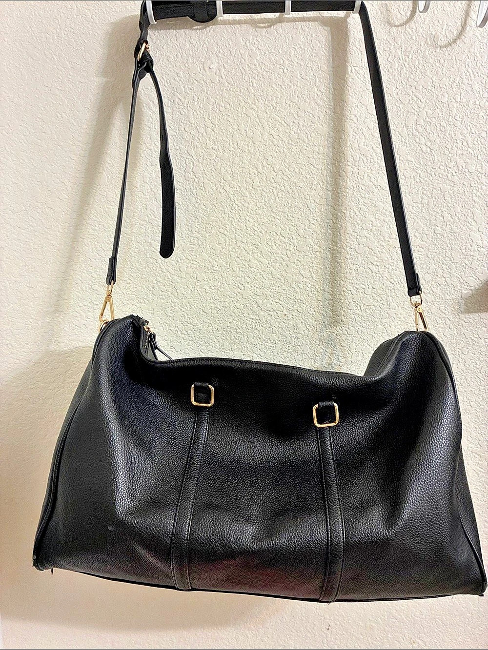 Lulus Black travel duffel Bag with Gold-Tone Hardware without handles 20*12*10